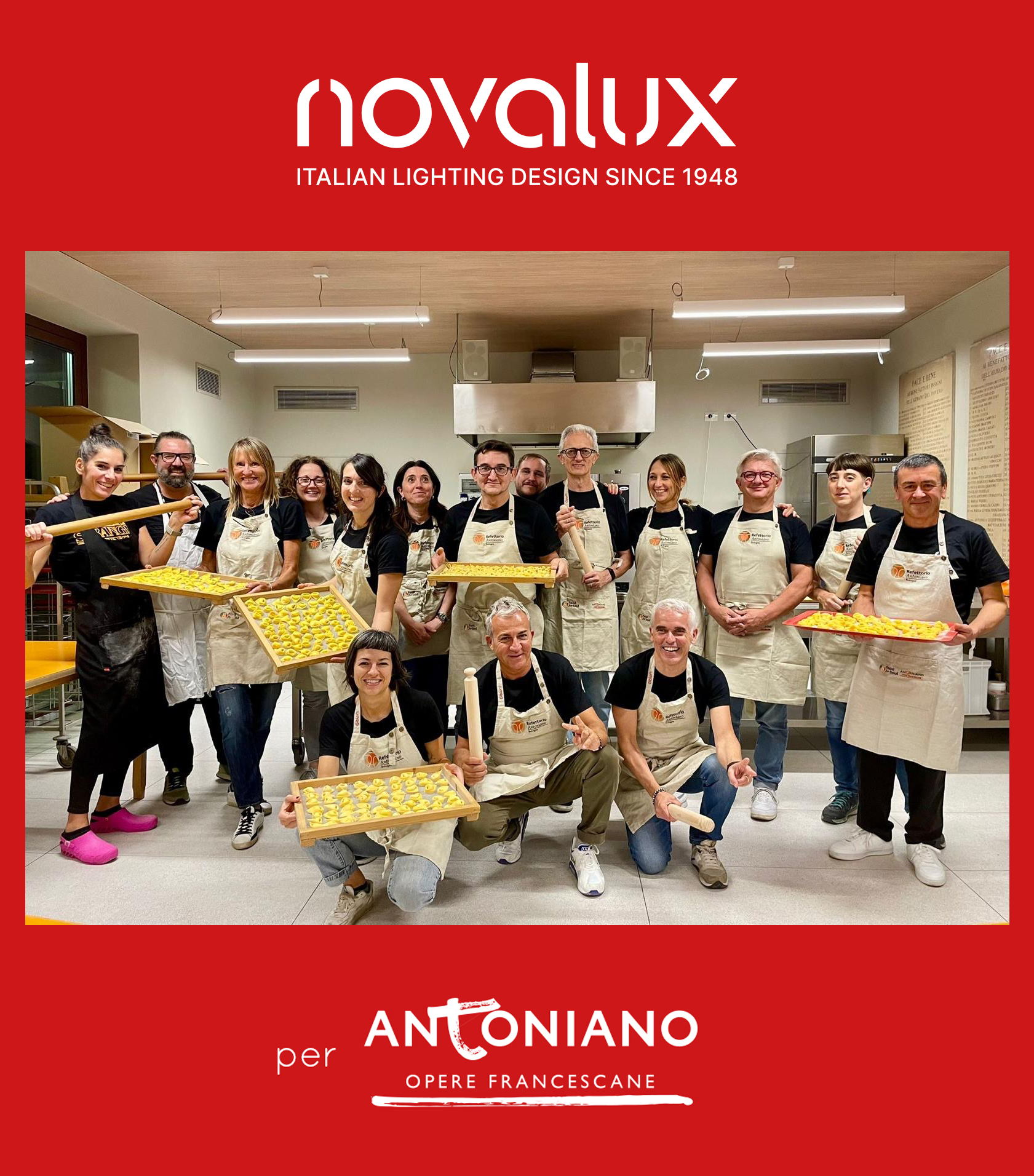 Novalux: un team solidale per Antoniano Onlus 